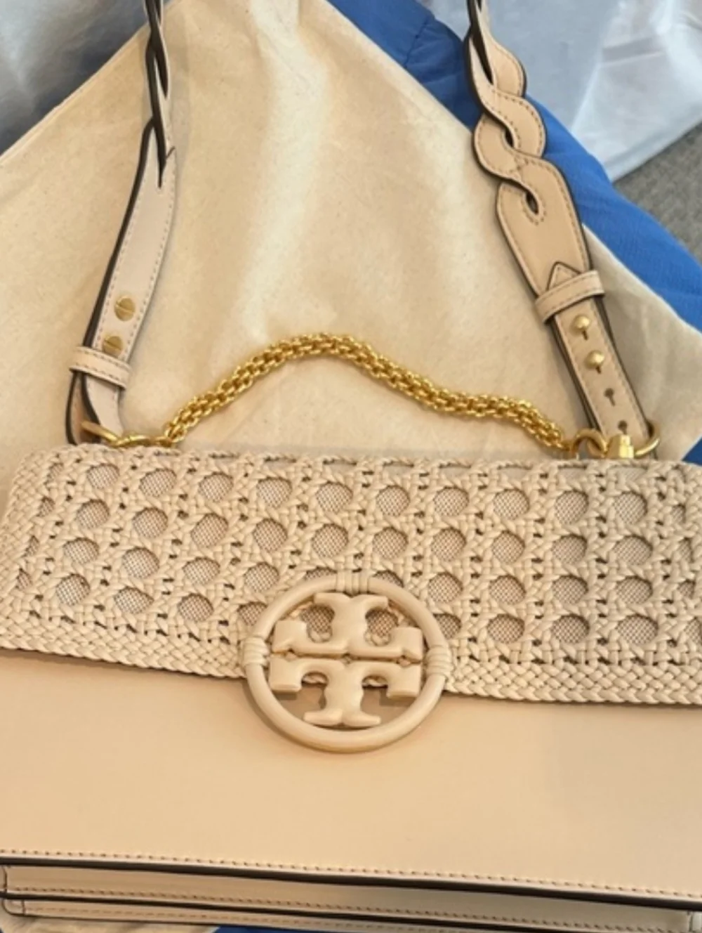 Tory Burch MILLER BASKETWEAVE SHOULDER BAG